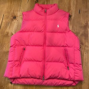 Ralph Lauren sport pink puffer vest size L